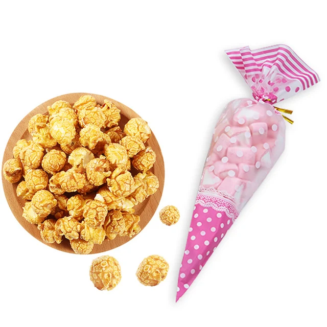 popcorn in cone shaped bags
