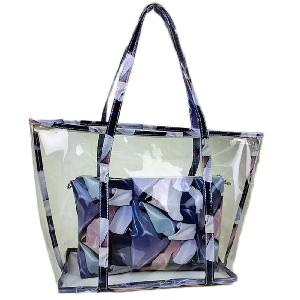 

Unique Tote Shoulder Bags Popular Candy Color Tote Fashion Women Beach Plastic Handbag Clear Transparent Handbag