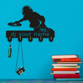 

1Piece Customize Name Clothes Hook Door Wall Hook DJ Theme Coat Hanger Handbag Bathroom Kitchen Toliet Wall Hangers Keys Holder