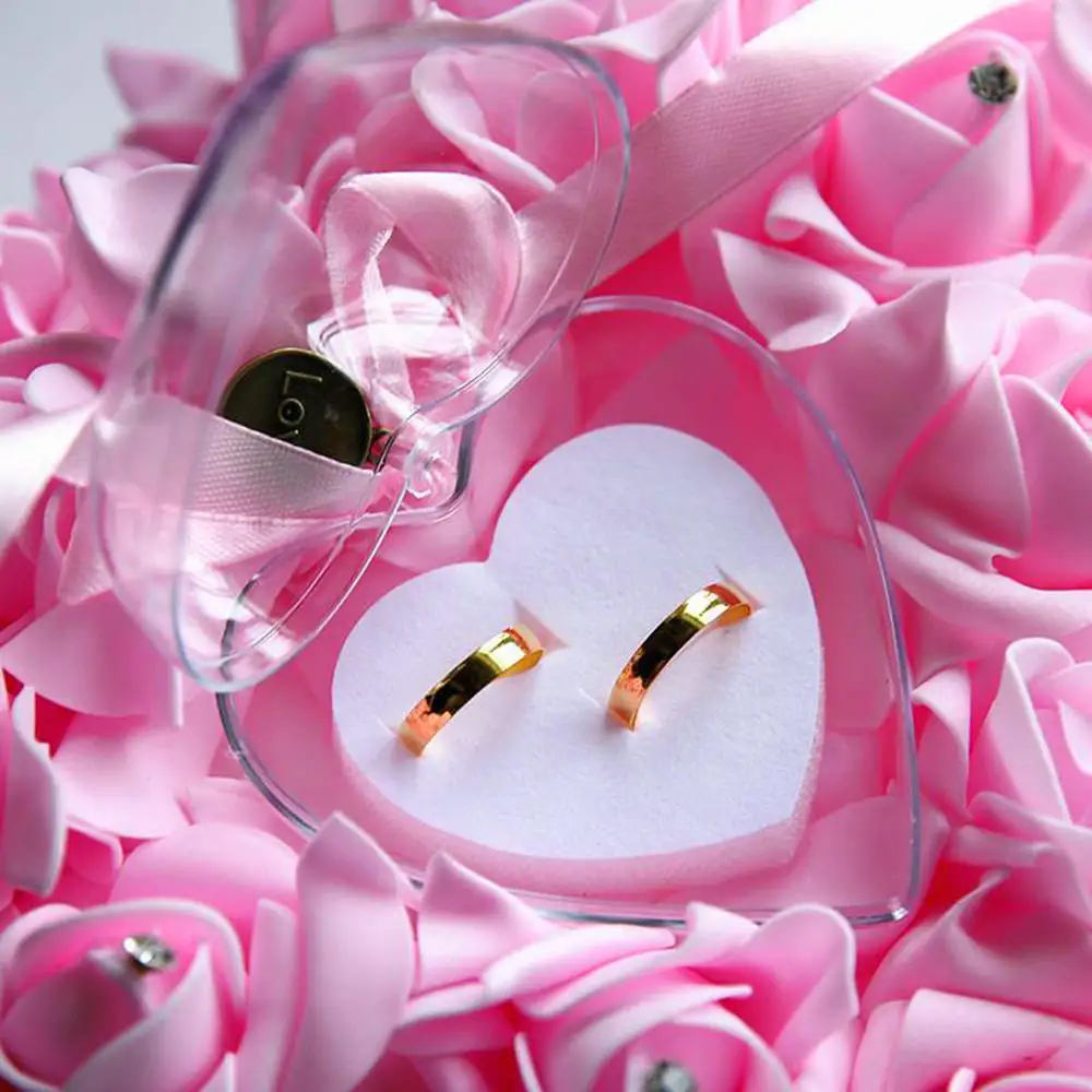 Обручальное кольцо Подушка кружево искусственный жемчуг декоративный Свадебный пенопласт кейс держатель для колец подарок на день Святого Валентина коробка 6 цветов