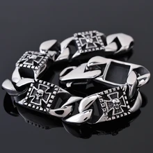 TrustyLan панк& Хип Череп Скелет браслет для мужчин 316L нержавеющая сталь мужские ювелирные изделия Призрак мужские цепи браслеты