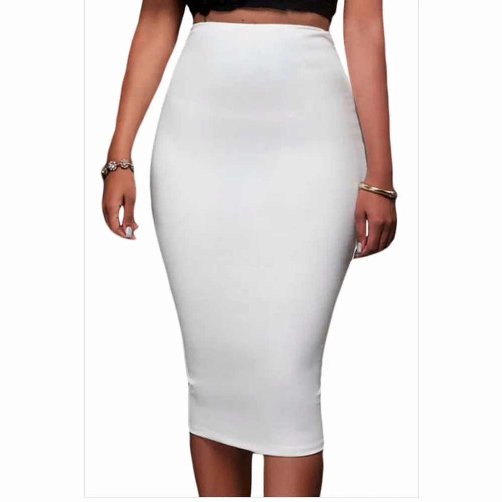 Женская юбка карандаш средней длины с завышенной талией|skirt female|back zipper skirtpencil skirt |