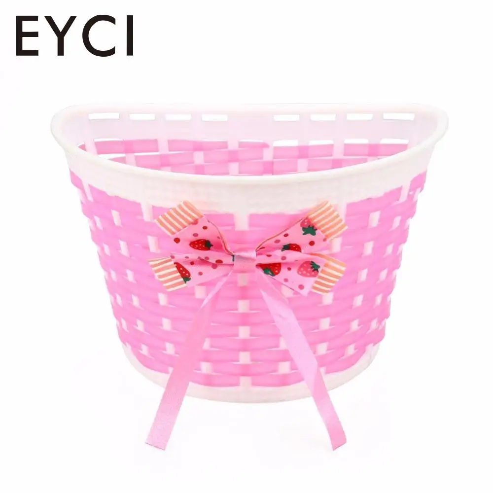 

EYCI Outdoor Bicycle Bags Panniers Bowknot Front Basket Bicycle Cycle Shopping Stabilizers Basket For Children Kids Girl
