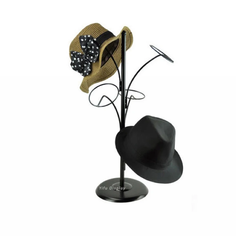 

Free shipping Metal Hat display stand black hat display rack hat holder cap display HH006