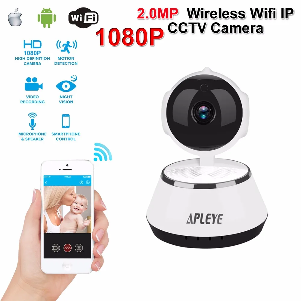 APLEYE 720P HD Wireless IP Camera Eyeball IR-Cut Night Vision Network Pan/Tilt P2P Baby Monitor CCTV Security 1080P Wifi Camera wanscam hw0021 hd 720p wireless wifi ip camera baby monitor ir night vision built in mic pan tilt for android