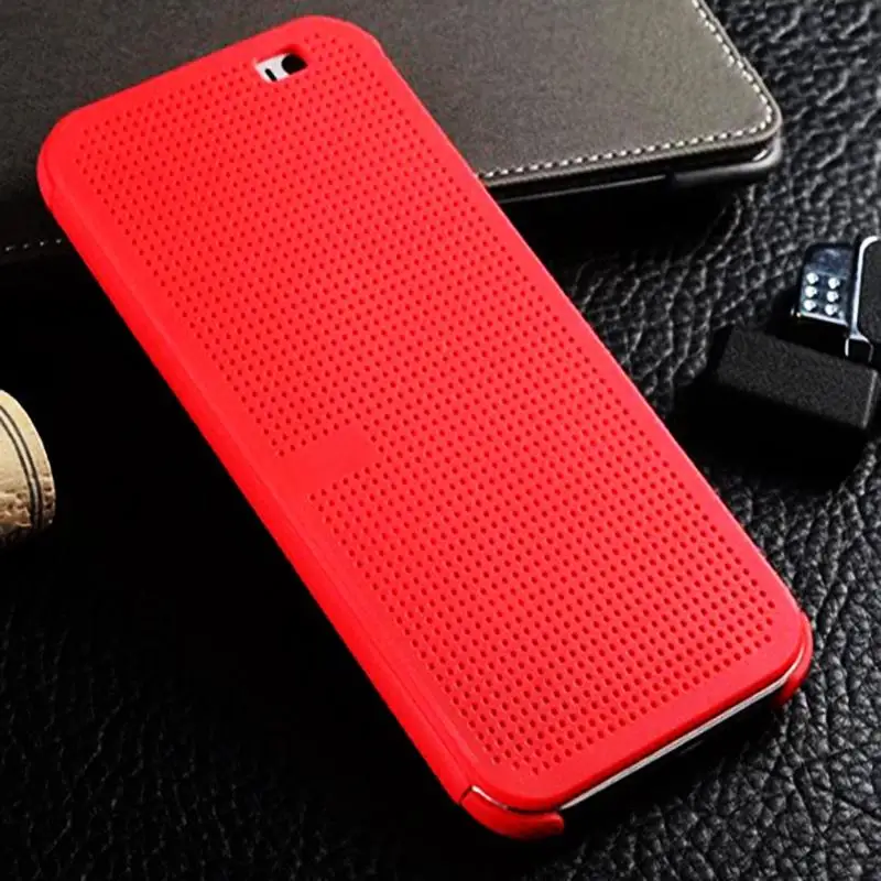 Ультратонкий флип чехол в горошек с функцией Smart View для HTC One E8 Auto sleep wake|case cover|covers for