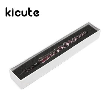 

Kicute 1pc Perfect Crystal Glass Dip Pen Set Signature Filling Ink Fountain Pen Glass Pen Business Presents Office Supply