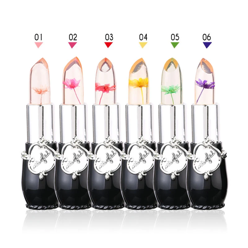 MINFEI Moisturizer Flower Black Lipstick Temperature Change Color Waterproof Jelly Lip Stick Sexy Transparent Crystal Lip Balm MINFEI Moisturizer Flower Black Lipstick Temperature Change Color Waterproof Jelly Lip Stick Sexy Transparent Crystal Lip Balm