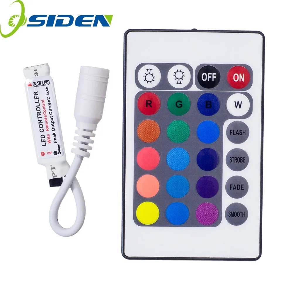 

led strip light DC12V 24 Keys mini LED Controller RGB IR Remote controller for 5050/3528 RGB LED Strip Light RGB Remote