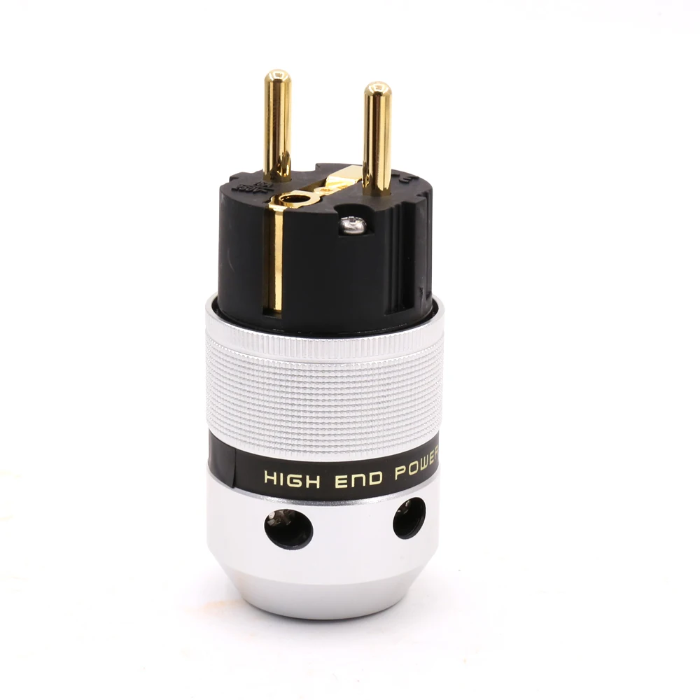 HI End Gold Plated EU Schuko male plug Power Cable European standard