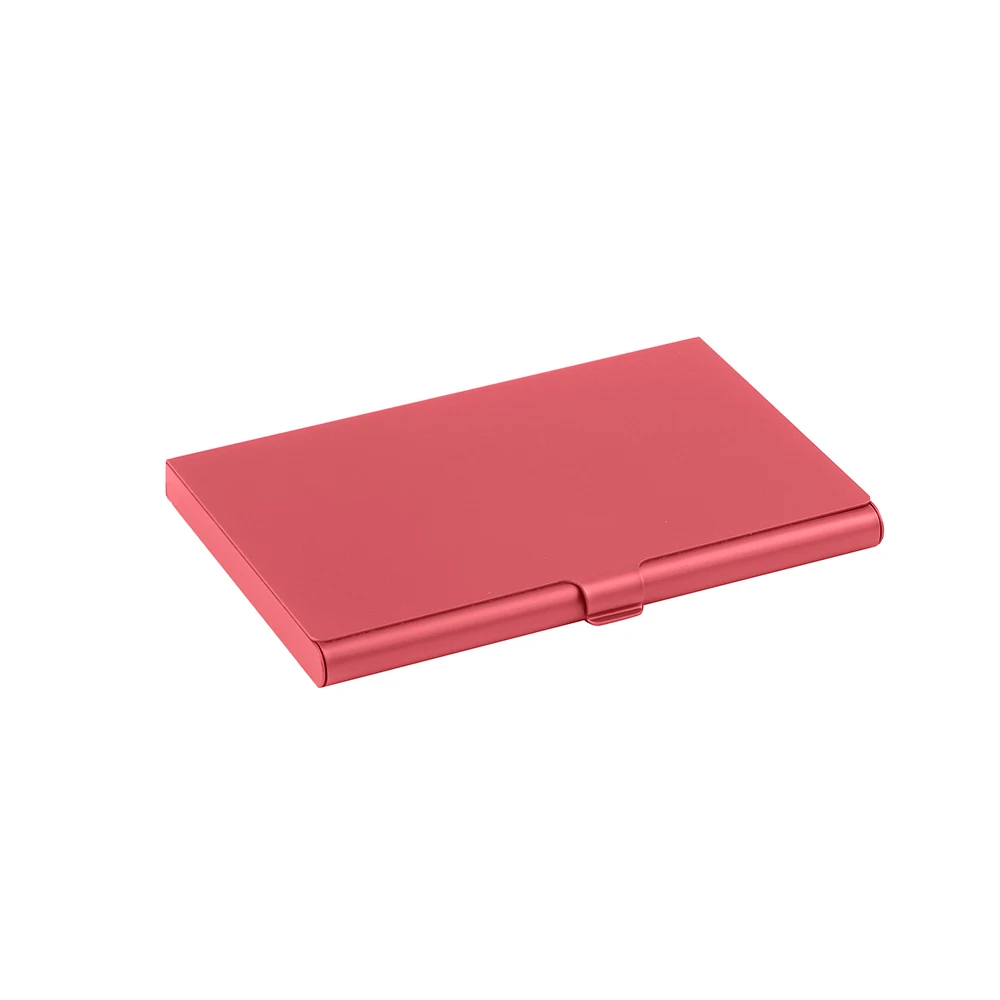 Креативный чехол для визиток из нержавеющей стали, алюминиевый держатель, металлическая коробка, чехол для кредитных мужчин, бизнес-держатель для карт, металлический кошелек - Цвет: Красный