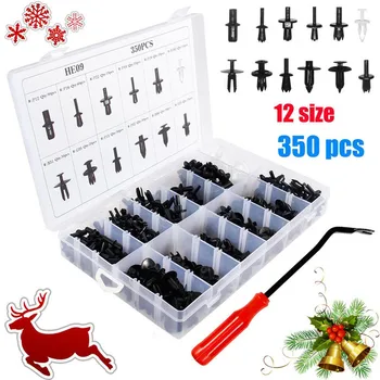 

350Pcs Plastic Auto Body Push Pin Rivet Fastener Trim MouldingClips Screwdriver Automotive Fasteners SetCar Bumper Clip Profes#T