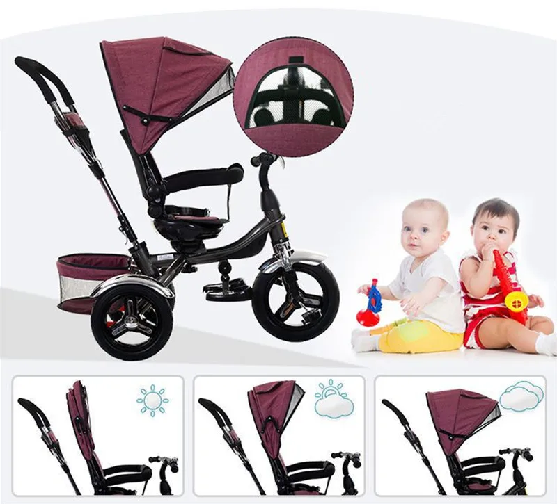 2017 kids Tricycle Pram 3 wheel Baby Stroller Child Three Wheels Carriage Baby Buggy Bike Bicycle For 6 Month to 6 Years Old6