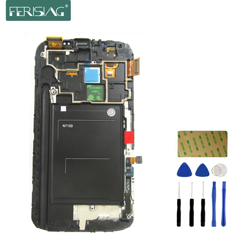 

AAAA+ For SAMSUNG GALAXY Note 2 N7100 LCD Display Touch Screen Digitizer Replacment Note2 N7100 Mobile Phone LCDs With Frame