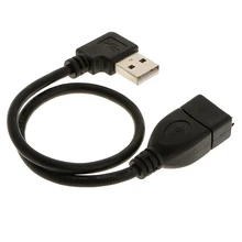 USB 2,0 под прямым углом Мужской к женскому удлинитель-адаптер с конвертером кабель Шнур вилка к розетке