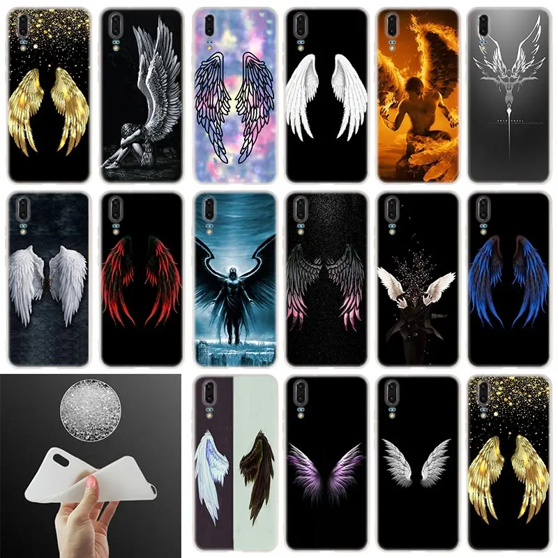 

Soft Silicone Phone Case wings an angel For Huawei P30 P20 P30Pro P10 P9 P8 Plus Lite 2017 P samrt 2019 Cover