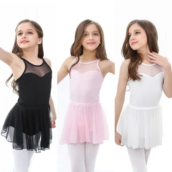 ballet dress dance leotard Girls camisole leotard criss-cross back ballet leotard mesh skirt leotards for girls ballet dress criss cross faux suede open shoulder dress