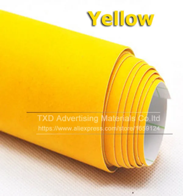 Высококачественная Автоматическая замшевая ткань для кузова автомобиля, для использования в салоне автомобиля, клейкая наклейка для автомобиля, бархатная пленка, замшевая виниловая пленка - Название цвета: yellow