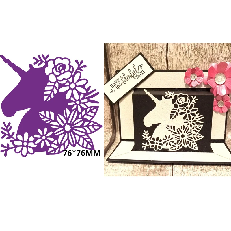 

Floral Unicorn Metal Cutting Dies Scrapbooking Craft Decoration DIY Card Album Making Template Embossing Die Cut New 2019