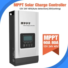 MPPT 80A Солнечный контроллер 12 В 24 в 48 в солнечное зарядное устройство регулятор батареи 36 в Настройка зарядное устройство Макс 150 в DC регулятор