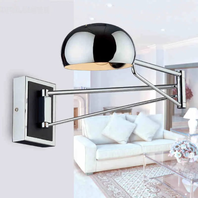 

Modern LED Wall Lamps Simple Bedside Wall Lamp With Dimmer Switch Chrome Flexibility Wall Lights Indoor Lighting WWL107