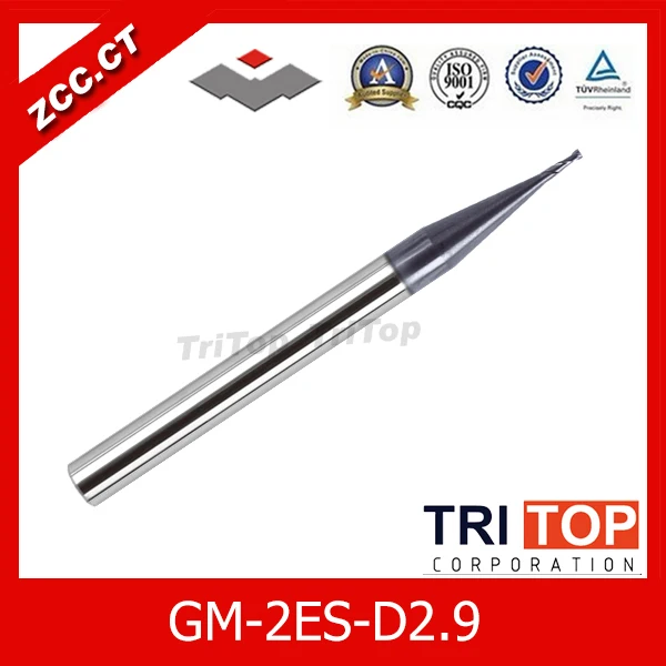 

5PCS/LOT solid carbide milling cutters ZCC.CT GM-2ES-D2.9 Cemented Carbide 2 flute flattened end mills with straight shank