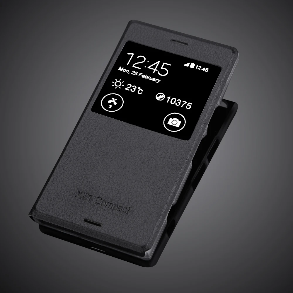 Funda compacta de piel sintética para Sony Xperia XZ1, funda ristente