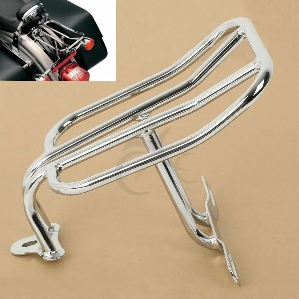 

Motorcycle Chrome/Black Luggage Rack For Harley Dyna Low Rider (EFI)-FXDL 07-09 Street Bob Super Glide-FXD New