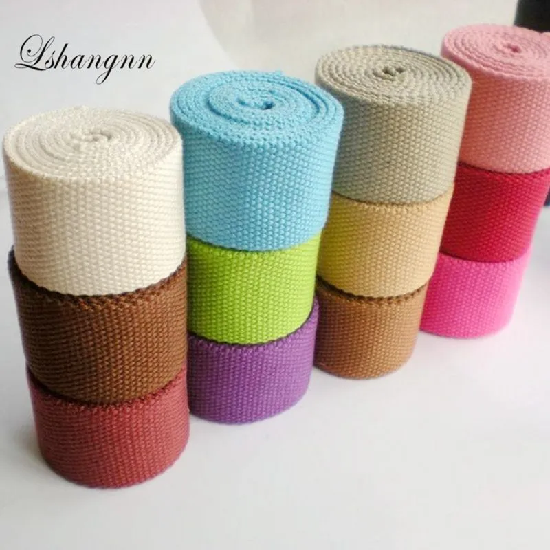 캔버스 리본 벨트 백 웨빙 라벨 리본 바이어스 바인딩 테이프, DIY 공예 프로젝트, 20 가지 색상, 50mm(2 인치), 5 미터, 무료 배송, 신제품
