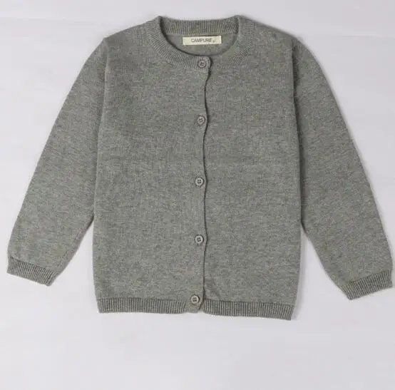Кардиган для маленьких девочек; свитер; Осень-зима г.; вязаные детские свитера с длинными рукавами для мальчиков и девочек; одежда для детей; детская одежда; кардиган - Цвет: Gray
