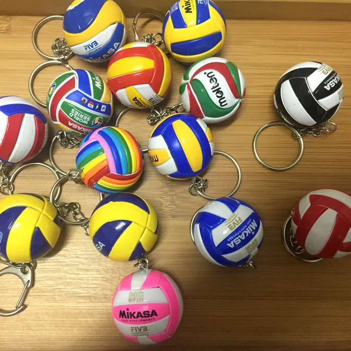 Mini PVC Volleybal Sleutelhanger Sport Gift Auto Bal Sleutelhouder Ring Voor Team Mannen Vrouwen Sleute | Обустройство дома