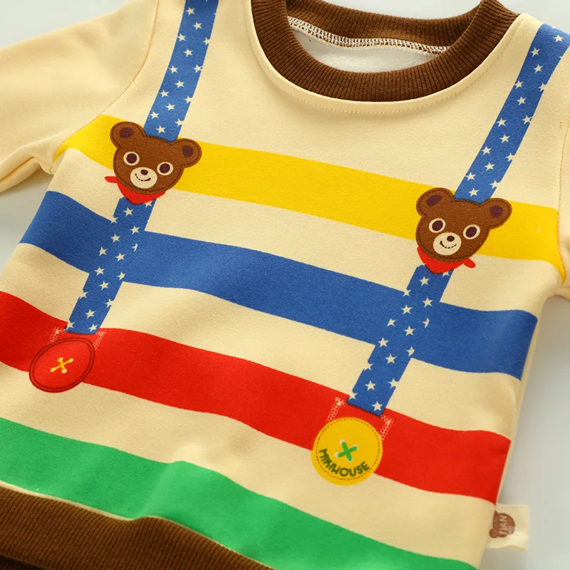 New Style Baby Sweatshirt Long Sleeves Cartoon Cotton O-Neck Baby Hoodie Thick Warm Newborn Baby Autumn Winter Clothes