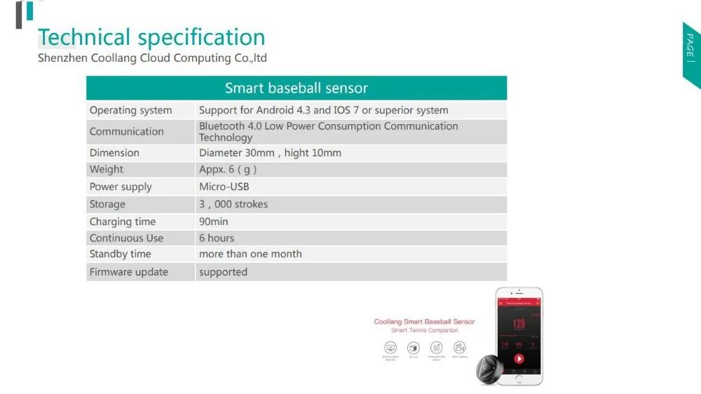 Coollang умный бейсбольный битой датчик трекер анализатор монитор Bluetooth шаровая поддержка движения приложение Совместимо с Android и IOS