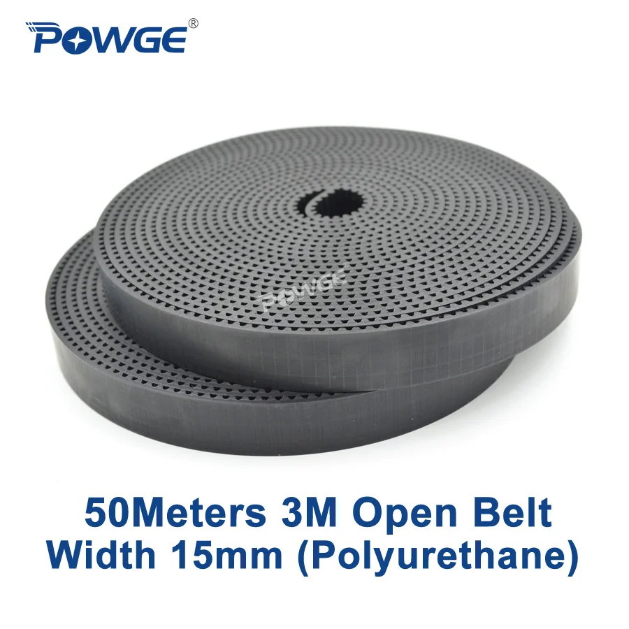 3M Open Timing Belt PU Polyurethane Steel Wire Synchronous Wheel Belt Width 15mm 
