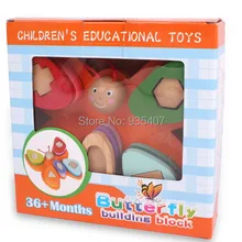 Детские деревянные игрушки развивающие игрушки Бабочка строительные блоки 36+ месяцев