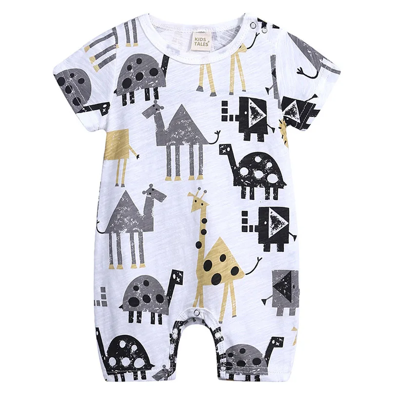 Baby Onesies Summer Cotton Romper Boys Girls 0-24 Months Kids Clothes Cartoon Short Sleeve Jumpsuit Outfits