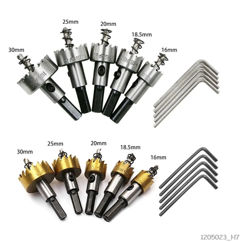 

5Pcs/Set HSS Drill Bit Saw Set Metal Wood Drilling Hole Cut Tool for Installing Lock