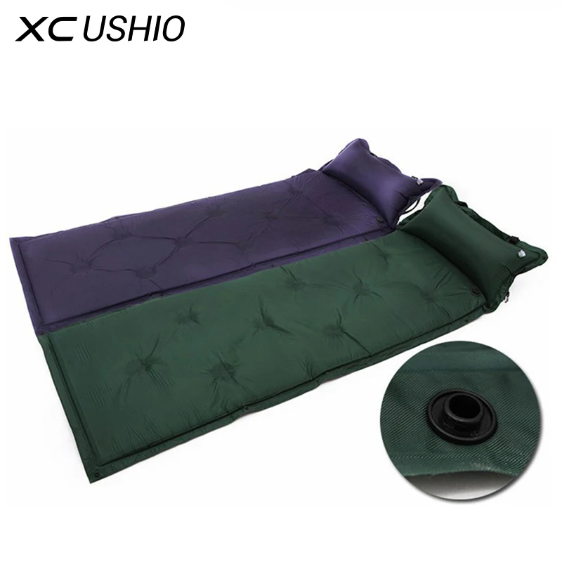 Inflatable Camping Tent Mat Beach Waterproof Picnic Air Mattress Cover Sleeping Pad Seat Cushion Pillow Set Outdoor