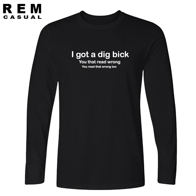2016 новый дизайн &quotI got a dig bick&quot Юмористические футболки мужская футболка с