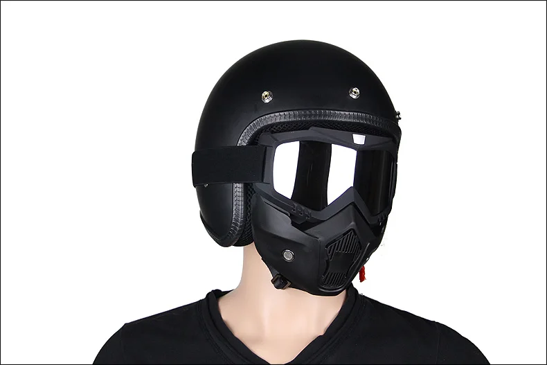 Винтажный мотоциклетный шлем мото маска для глаз мужчины 3/4 открытым лицом Ретро Женщины скутер велосипед шлемы мотоциклетный шлем