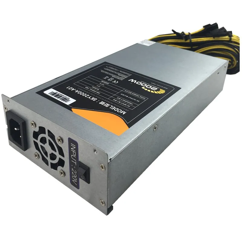 2000 W PC امدادات الطاقة 2000 W 12 V 168A مينر Bitcoin امدادات الطاقة ل آلة استخراج المعادن 2000 W تعدين البيتكوين PSU PC امدادات الطاقة 6Pin