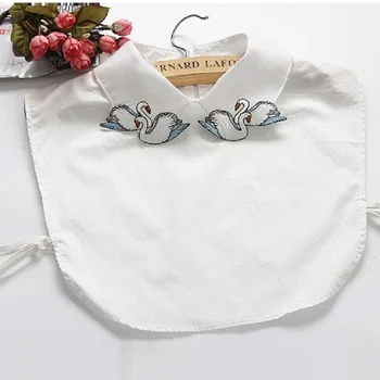 women denim embroidery 2017 womens detachable lapel shirts blouses fake false collar lace shirt collars peter pan pearl choker