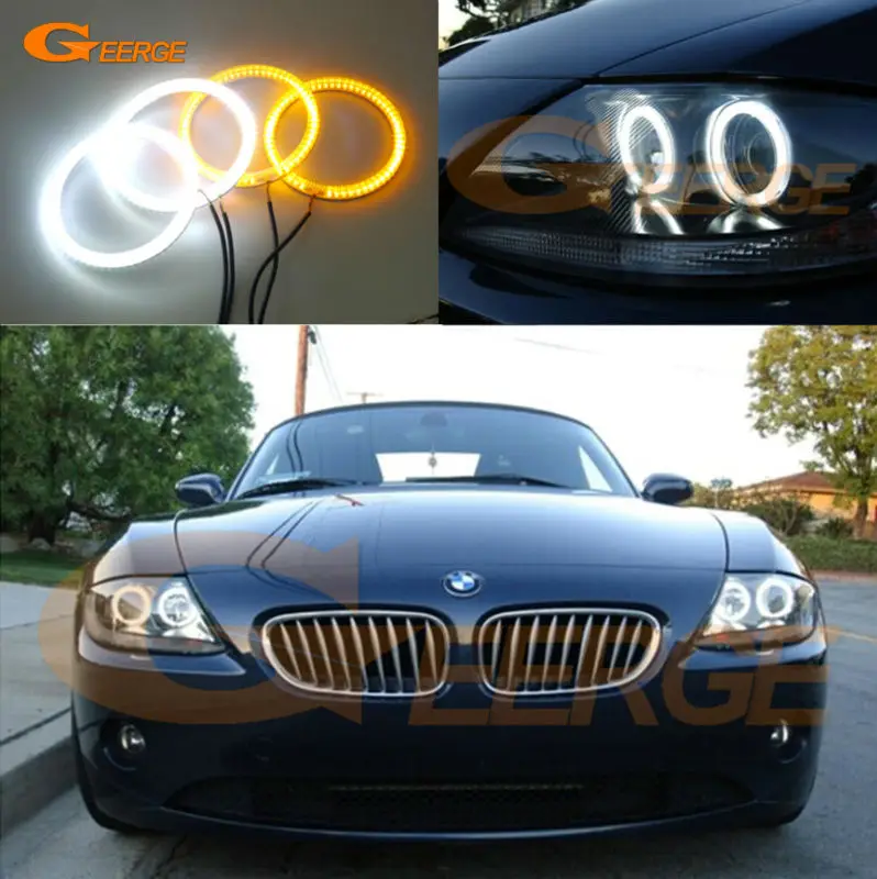 Для BMW Z4 E85 E86 2002 2003 2004 2005 2006 2007 2008 отлично Ультра-яркий двойной Цвет горки SMD LED ангельские глазки комплект