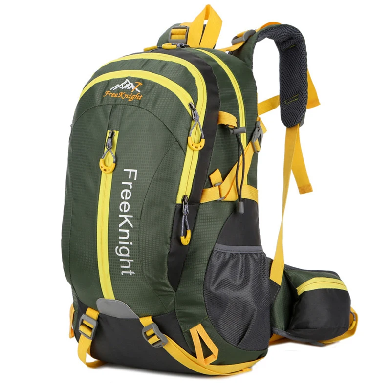 40L Outdoor Lightweight Camping Hiking Bag Green Travel Climbing Backpack Side Mesh Pockets