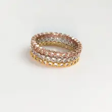 Размеры#5,6, 7,8, 9 различных цветов стекируемые стерлингового серебра 925 для женщин eternity обручальное обручение кольцо