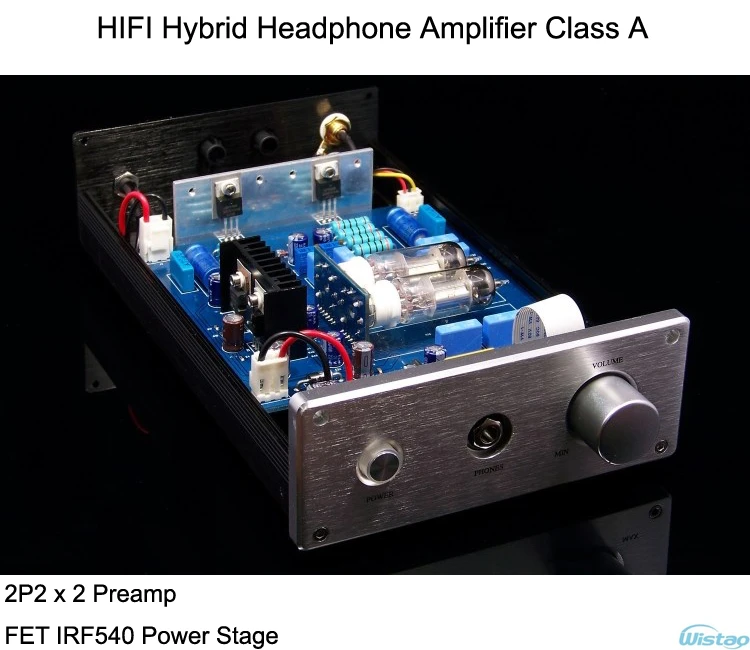 IWISTAO HIFI Hybrid Tube Headphone Amplifier Class A 2P2 Preamp FET IRF540 Power Stage Aluminum Casing IWISTAO HIFI Hybrid Tube Headphone Amplifier Class A 2P2 Preamp FET IRF540 Power Stage Aluminum Casing