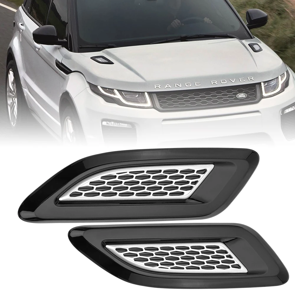 

2pcs Exterior Hood Air Vent Outlet Wing Trim Outlet Cover For Land Rover Range Rover Evoque Sport Discovery 3 4 5