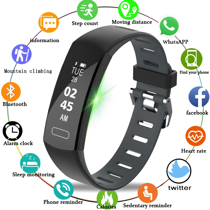 

LIGE New Smart Watch Men Women Pedometer Smart Band Heart Rate Monitor Fitness Tracker Sport Smart Bracelet Waterproof Wristband