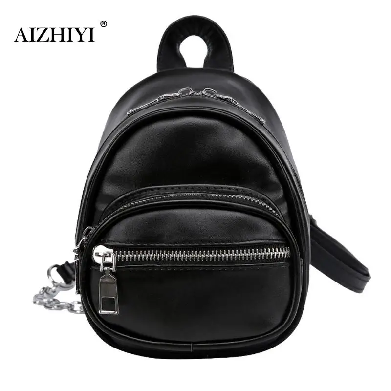 

Women Solid Color Small Shoulder Bags Female PU Leather Shoulder Strap Chain Zipper Black Messenger Crossbody Bags