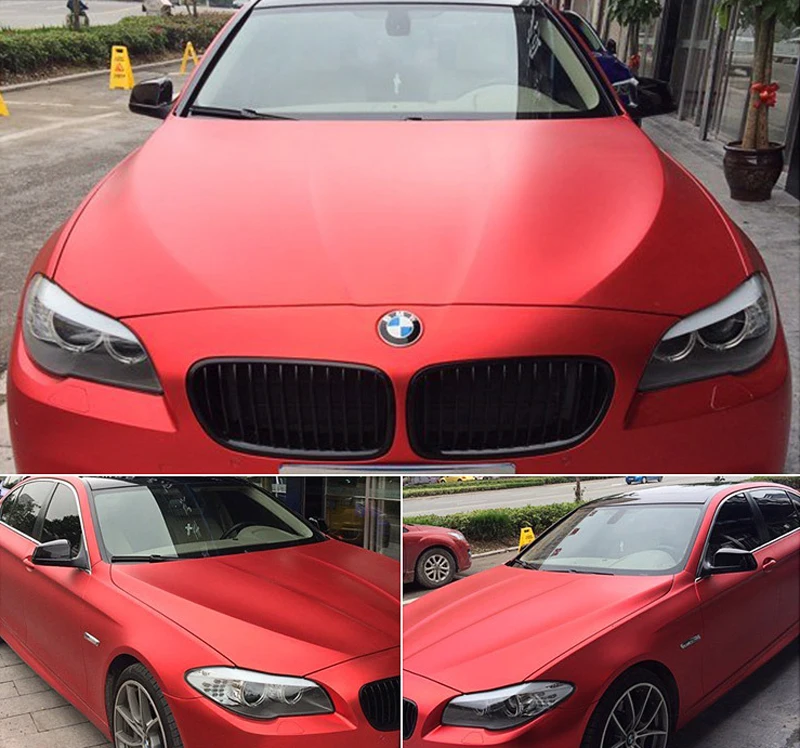 Red Satin Metallic Vinyl Film Wrap-8